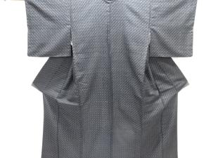 幾何学模様織り出し手織り紬着物